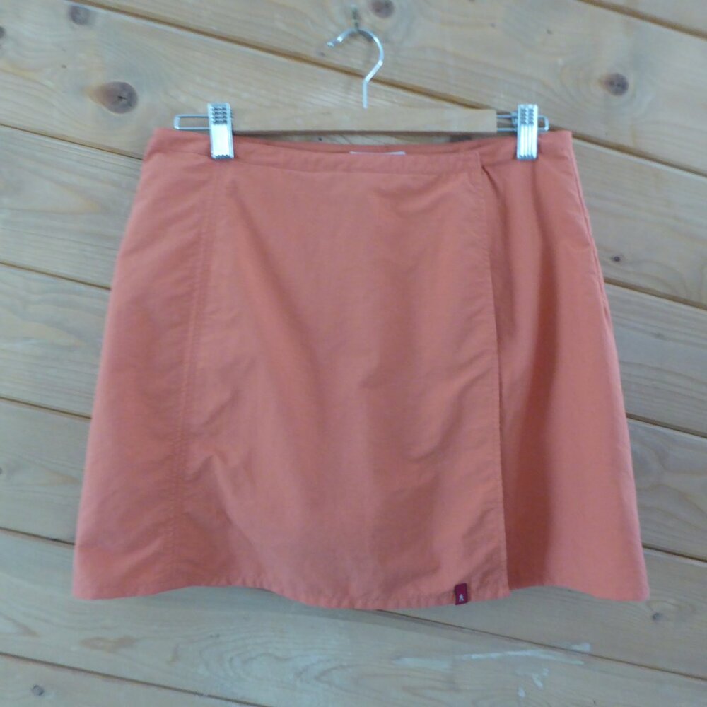 Royal Robbins Orange Brown 100% Nylon Faux Wrap Shorts Skort Hiking Camping 10 - Picture 2 of 8